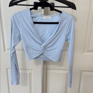 ILLA ILLA Light Blue Twist Front Crop Top